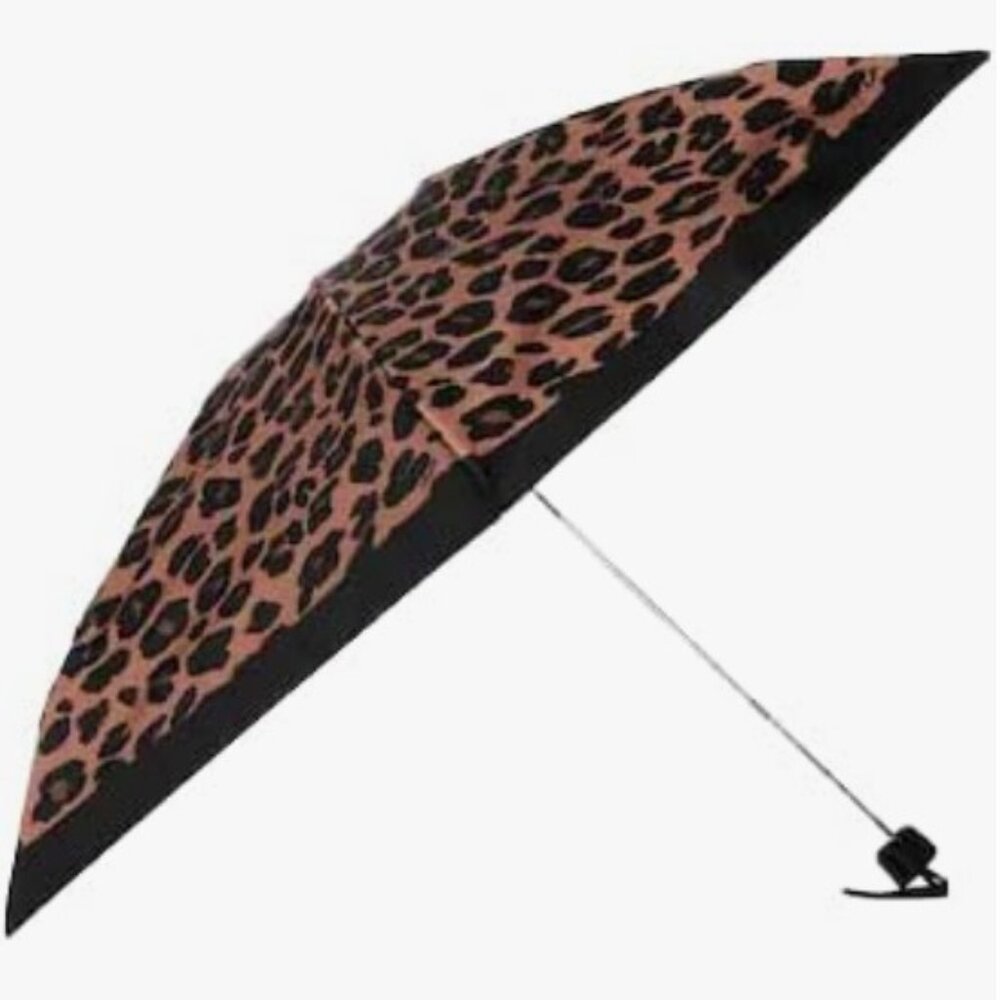 Coach UV Protection Mini Umbrella In Leopard Print, NWT